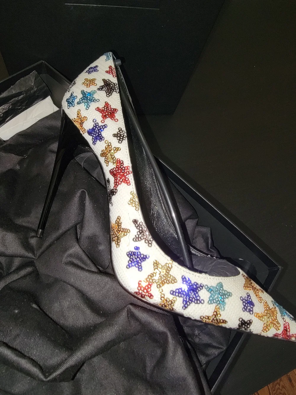 New Saint Laurent Multicolor Embellished Pumps SZ 39 1/2 - Picture 2 of 6